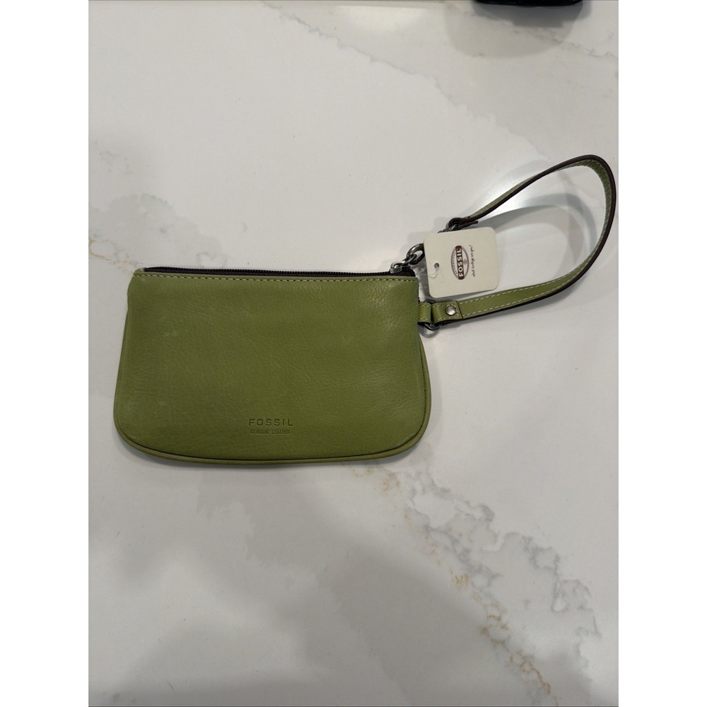 Fossil Zip-Around Wristlet Wallet Women One Size Green NWT Leather SL9812300